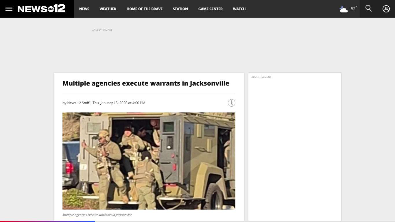 Multiple agencies execute warrants in Jacksonville