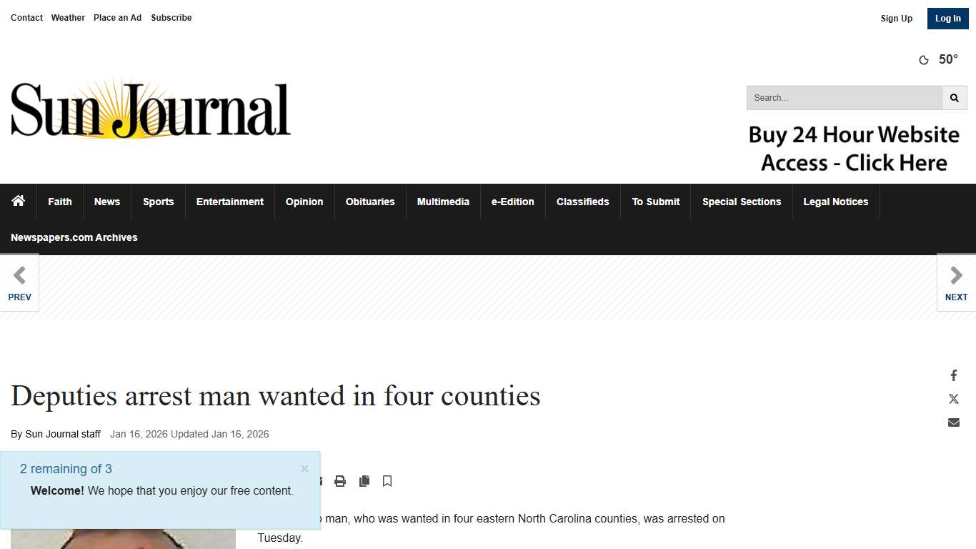 Deputies arrest man wanted in four counties | News | newbernsj.com